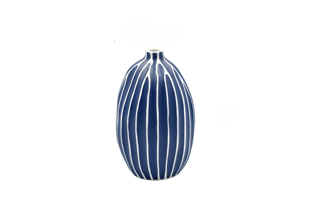 GUGU Blue and White Stripe L Bud Vase
