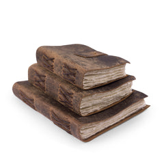 Large Rustic Brown Leather Artisan Journal, 13.5 x 10