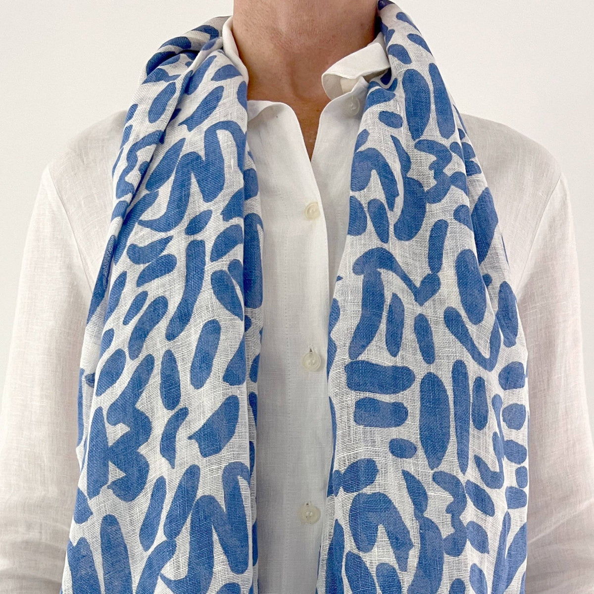 Blue Sonnet Periwinkle Linen Scarf