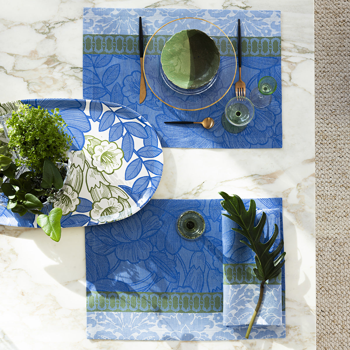 Escapade Tropical Blue Linen