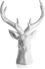 Large Ceramic White Stag Head