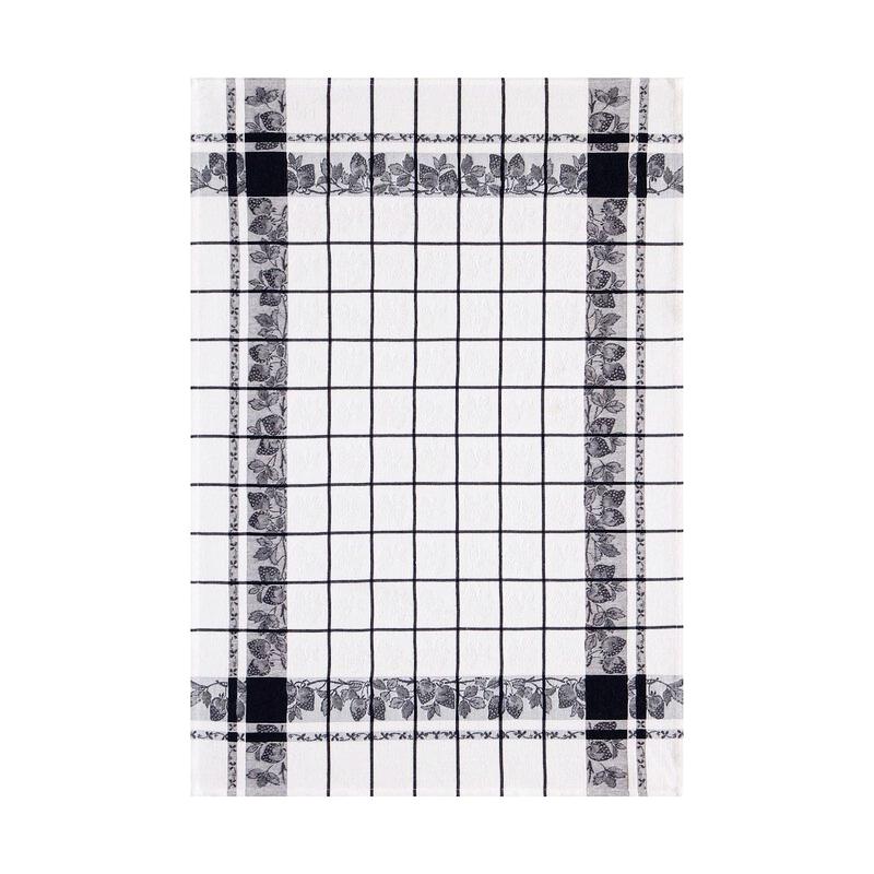 Fraises Black and White Tea Towel