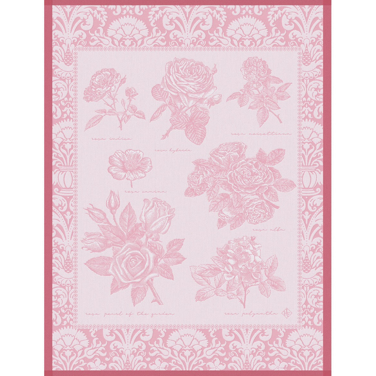 Jardin des Roses Pink Tea Towel