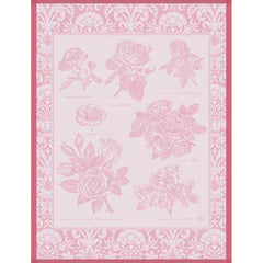 Jardin des Roses Pink Tea Towel